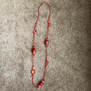 Red beaded fun necklace!